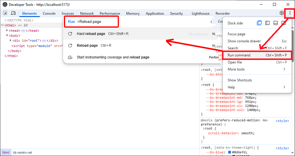 DevTools =&gt; Run Command