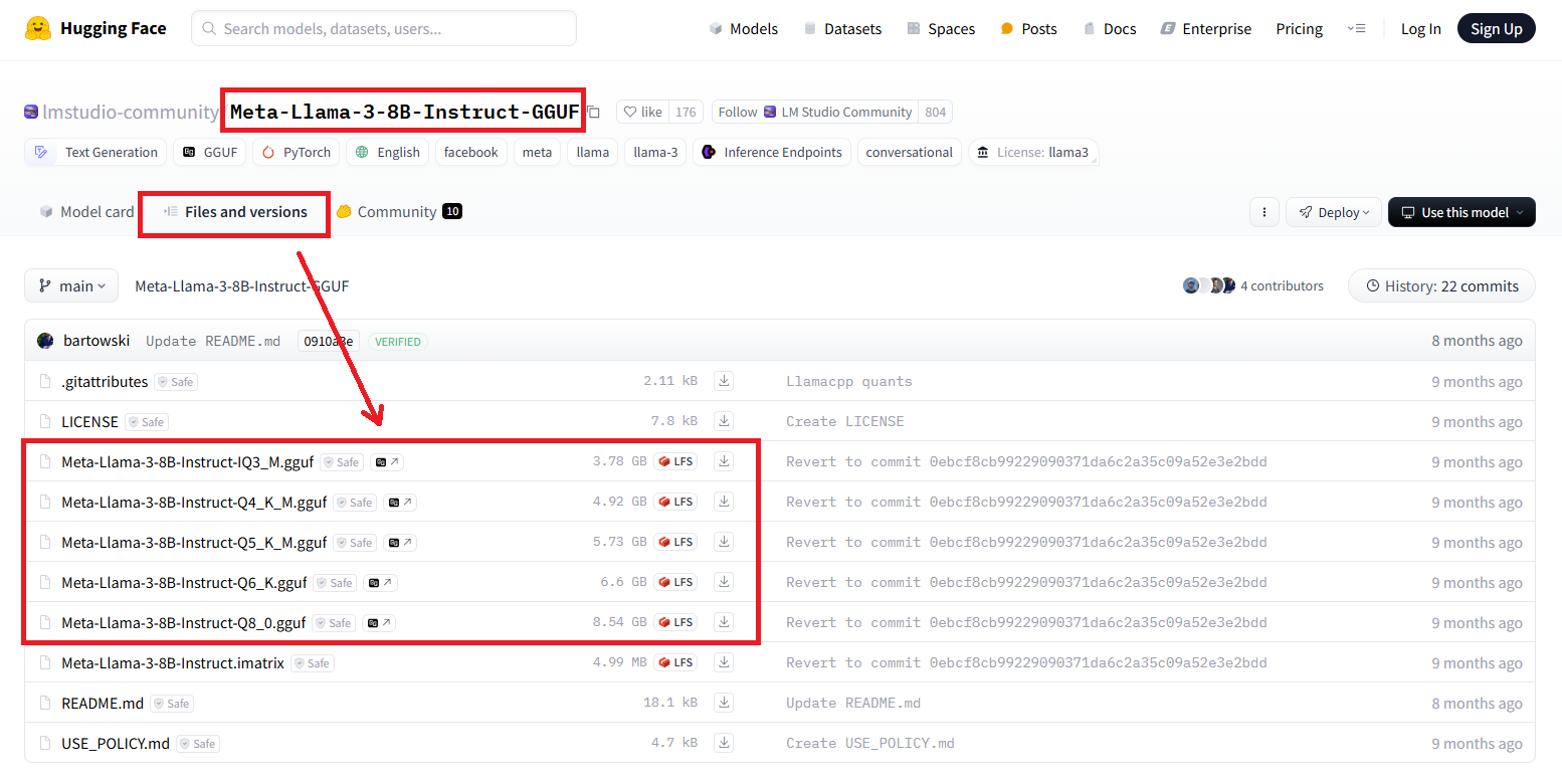 Downloading files from the Hugging Face website